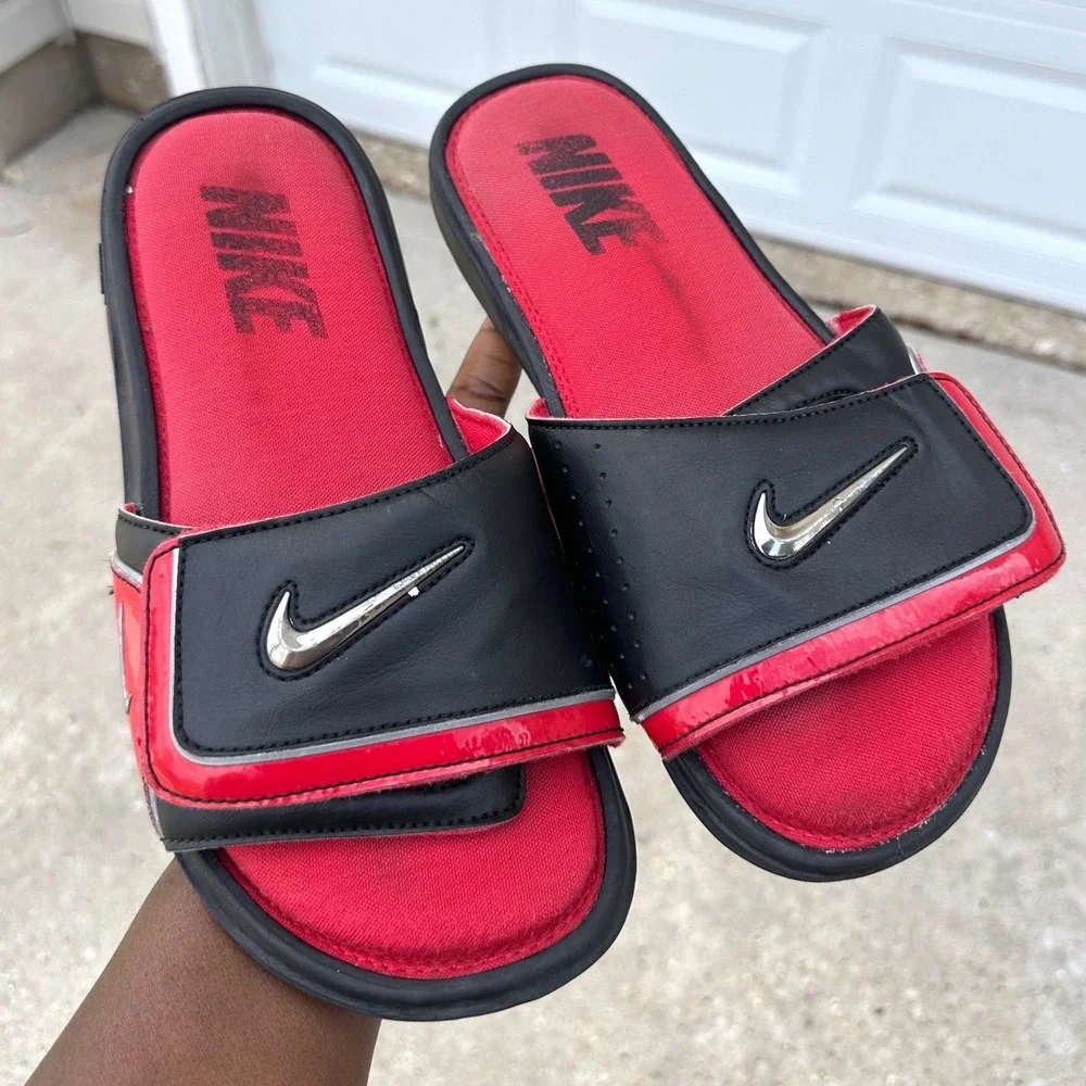 Nike Comfort Slide 2 Men's Sandals Size 9 Red Black